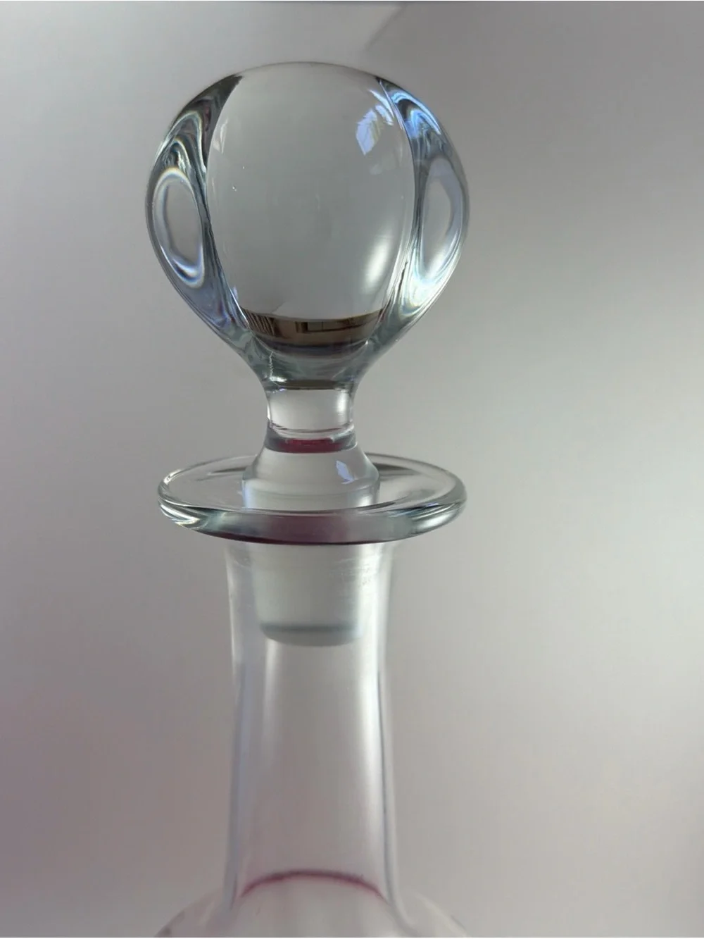 Vintage Hand Blown Bell Shaped Decanter Crystal with Stopper